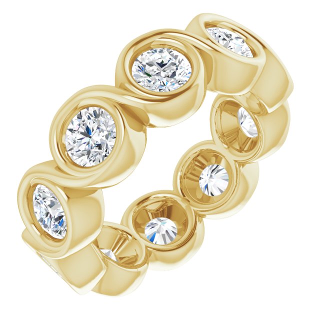 3.30 ct. Bezel Set Round Diamond Eternity Band-VIRABYANI